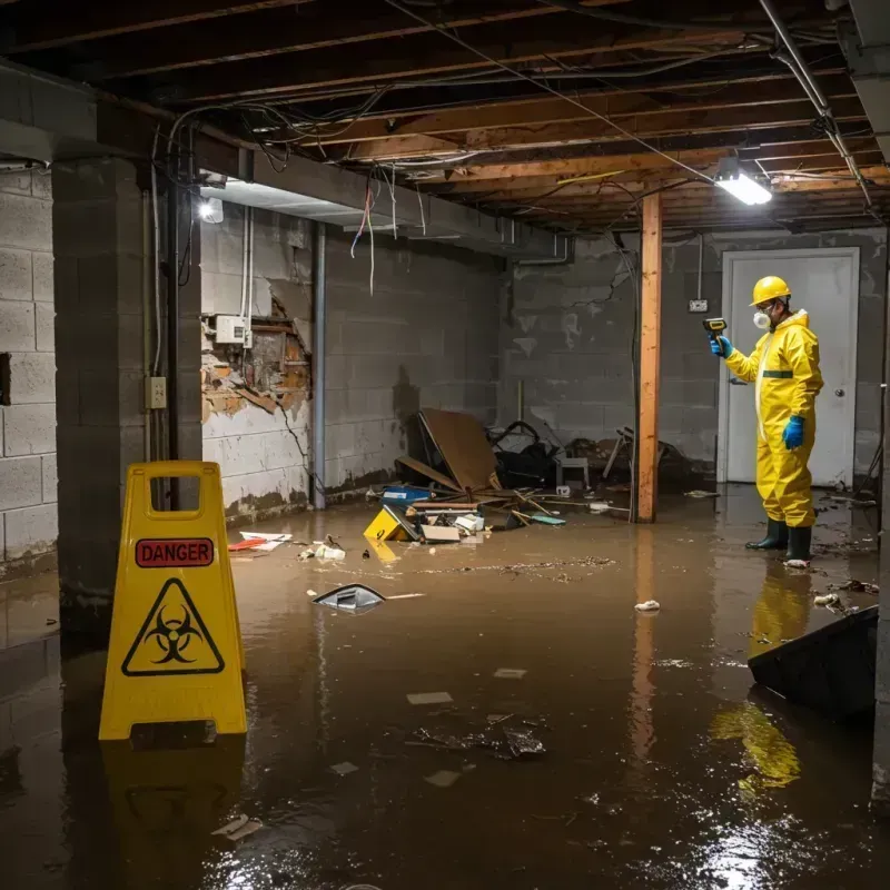 Flooded Basement Electrical Hazard in Baden, MD Property